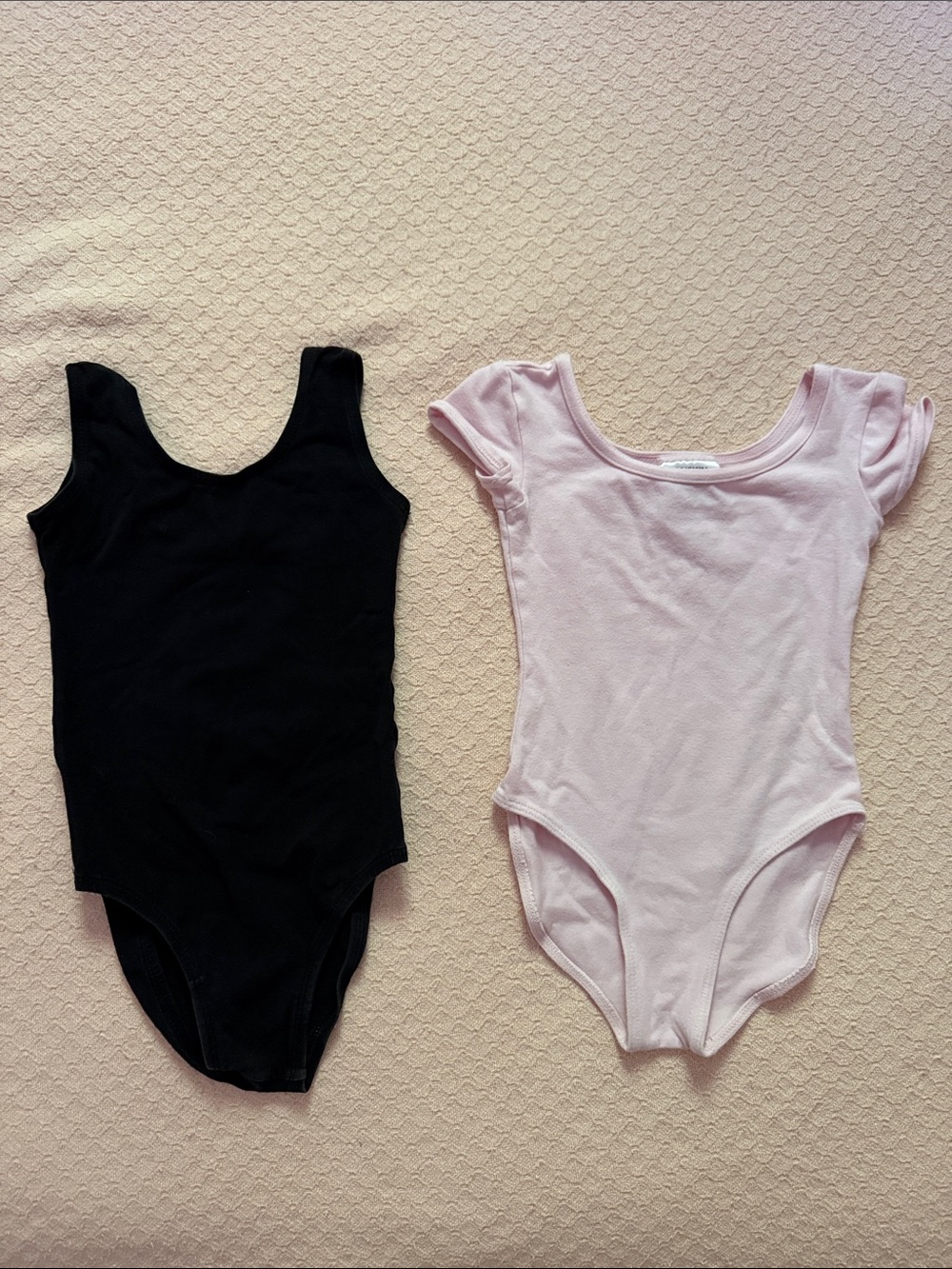 Kids One-Piece Leotard Set - Black & Light Pink